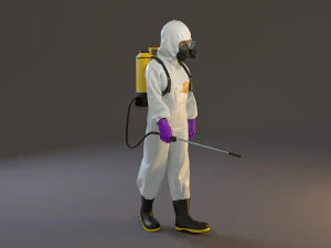 Kombinezon chroniący przed zagrożeniami biologicznymi, damski zgodnie z numerem 2130 001 Model 3D