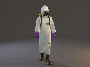 Kombinezon chroniący przed zagrożeniami biologicznymi, damski zgodnie z numerem 2130 001 Model 3D