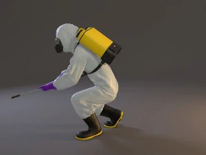 Kombinezon chroniący przed zagrożeniami biologicznymi, damski zgodnie z numerem 2130 006 Model 3D