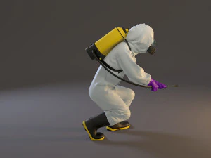 Kombinezon chroniący przed zagrożeniami biologicznymi, damski zgodnie z numerem 2130 006 Model 3D