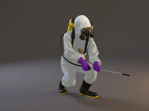 Kombinezon chroniący przed zagrożeniami biologicznymi, damski zgodnie z numerem 2130 006 Model 3D