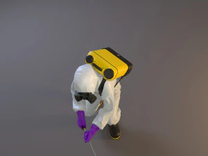 Kombinezon chroniący przed zagrożeniami biologicznymi, damski zgodnie z numerem 2130 006 Model 3D