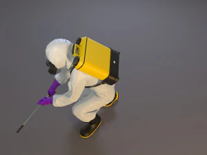 Kombinezon chroniący przed zagrożeniami biologicznymi, damski zgodnie z numerem 2130 006 Model 3D