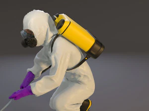 Kombinezon chroniący przed zagrożeniami biologicznymi, damski zgodnie z numerem 2130 006 Model 3D