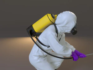 Kombinezon chroniący przed zagrożeniami biologicznymi, damski zgodnie z numerem 2130 006 Model 3D