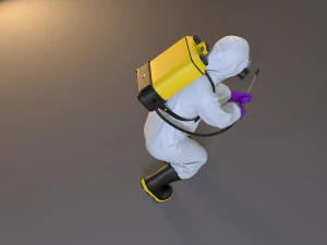 Kombinezon chroniący przed zagrożeniami biologicznymi, damski zgodnie z numerem 2130 006 Model 3D