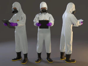 traje de riesgo biol&oacute;gico femenino acc 2130 008 Modelo 3D