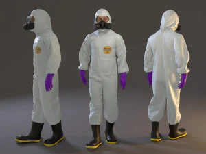 traje de riesgo biol&oacute;gico masculino acc 2130 001 Modelo 3D