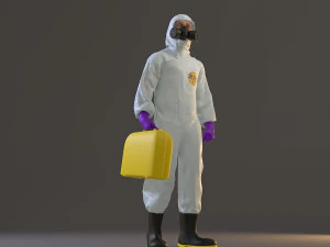 Kombinezon chroniący przed zagrożeniami biologicznymi męski zgodnie z numerem 2130 008 Model 3D