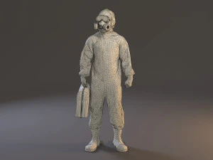 Kombinezon chroniący przed zagrożeniami biologicznymi męski zgodnie z numerem 2130 008 Model 3D
