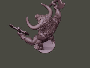 minotaur warrior stand4 two axes 3D Print Model