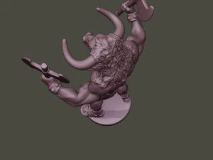 minotaur warrior stand4 two axes 3D Print Model
