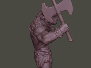 minotaur warrior stand4 two axes 3D Print Model
