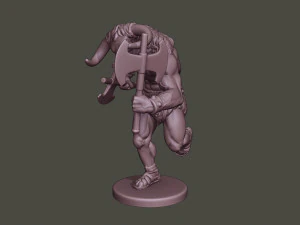 minotaur warrior running two axes 3D Print Model