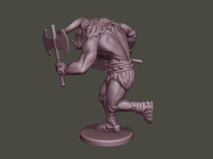 minotaur warrior running two axes 3D Print Model