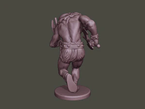 minotaur warrior running two axes 3D Print Model