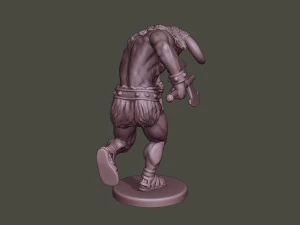 minotaur warrior running two axes 3D Print Model