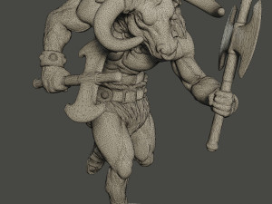 minotaur warrior running two axes 3D प्रिंट मॉडल