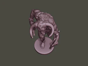 minotaur warrior running two axes 3D Print Model