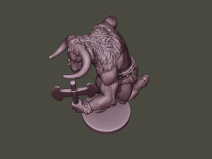 minotaur warrior running two axes 3D Print Model
