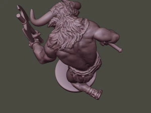 minotaur warrior running two axes 3D Print Model