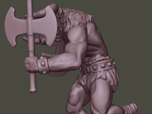 minotaur warrior running two axes 3D Print Model