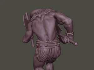minotaur warrior running two axes 3D Print Model
