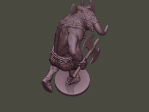 minotaur warrior running two axes 3D Print Model