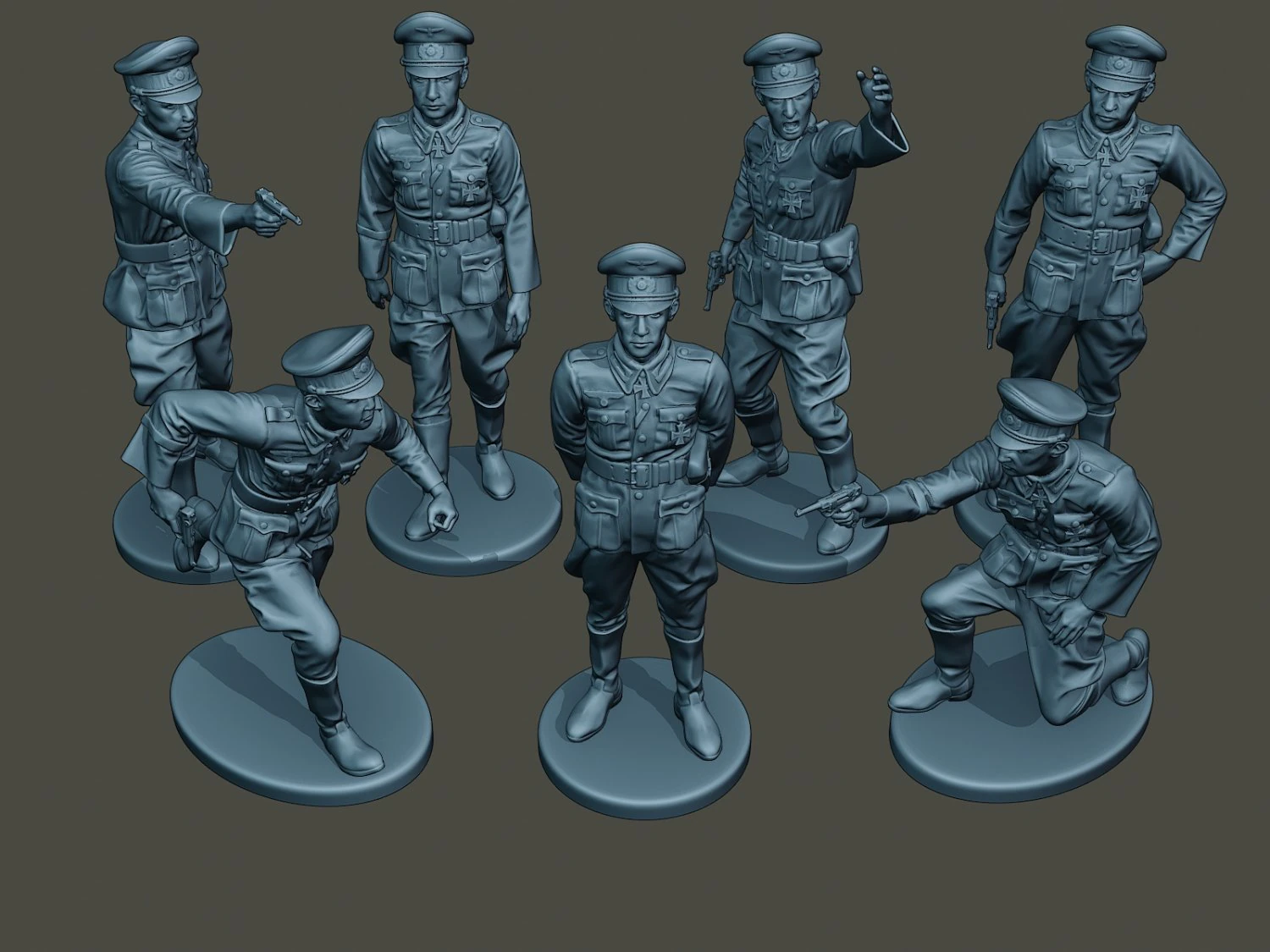 german officers ww2 g5 pack1 3D Print Model .c4d .max .obj .3ds .fbx .stl .blend