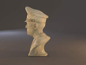 erwin rommel bust low poly Model 3D