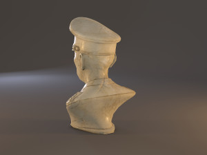 erwin rommel bust low poly Model 3D