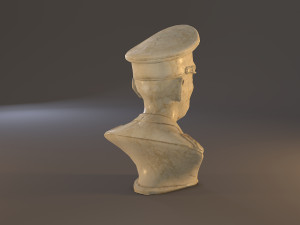 erwin rommel bust low poly Model 3D