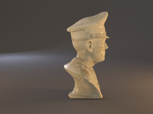 erwin rommel bust low poly Model 3D