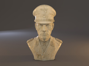 erwin rommel bust low poly Model 3D