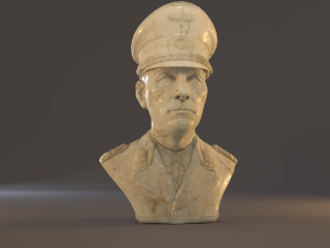 erwin rommel bust low poly Model 3D