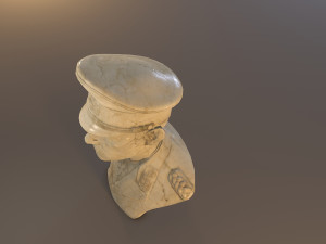 erwin rommel bust low poly Model 3D