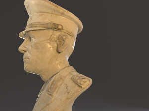 erwin rommel bust low poly Model 3D