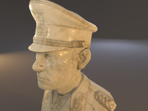 erwin rommel bust low poly Model 3D