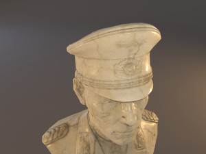 erwin rommel bust low poly Model 3D