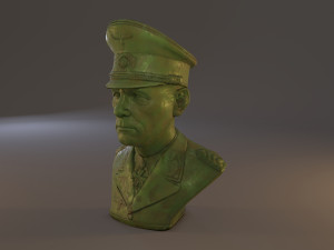 erwin rommel bust low poly Model 3D