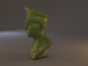 erwin rommel bust low poly Model 3D
