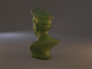 erwin rommel bust low poly Model 3D
