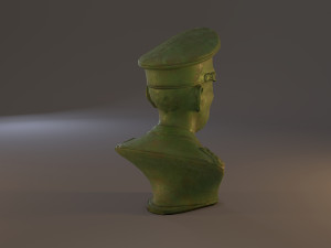 erwin rommel bust low poly Model 3D
