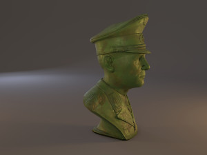erwin rommel bust low poly Model 3D