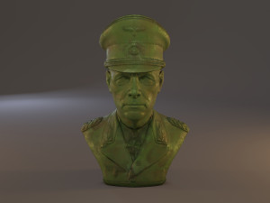 erwin rommel bust low poly Model 3D