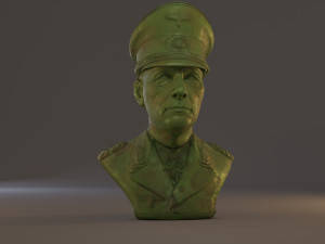 erwin rommel bust low poly Model 3D