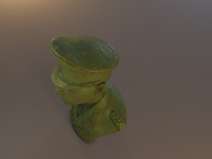 erwin rommel bust low poly Model 3D