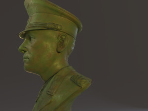 erwin rommel bust low poly Model 3D