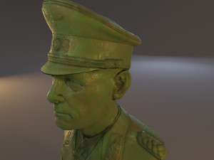 erwin rommel bust low poly Model 3D