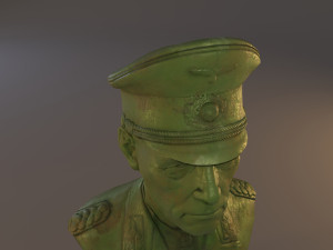 erwin rommel bust low poly Model 3D